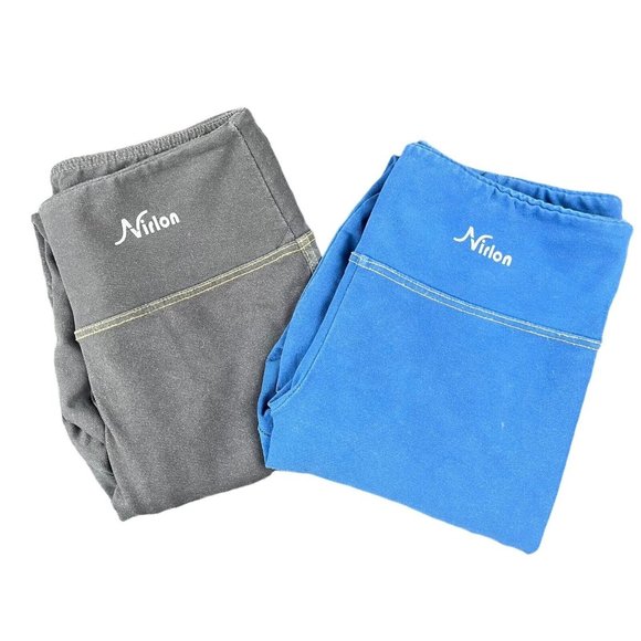 Nirlon Jeggings LOT Of 2 High Waist Tummy Control Jean Leggings Gray Blue Size S - Picture 1 of 16